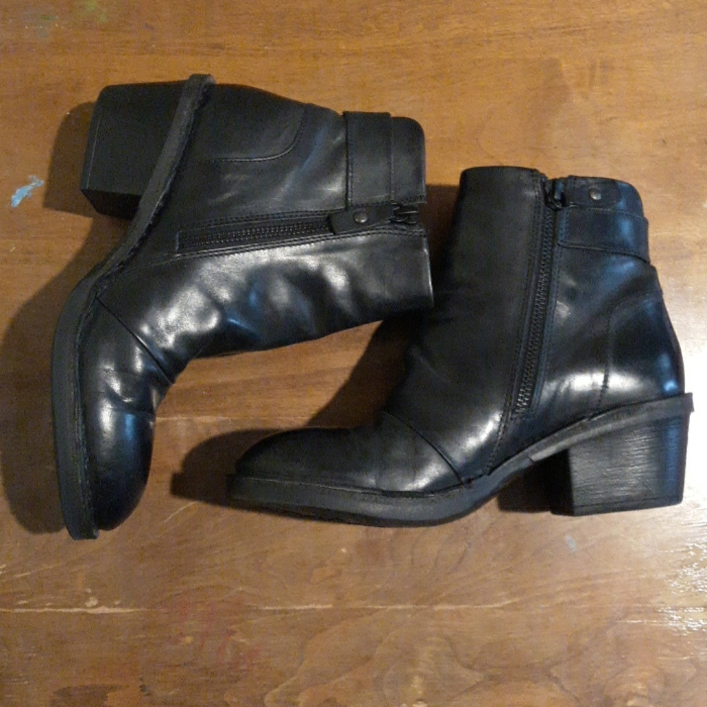 Fly London Black Leather Booties